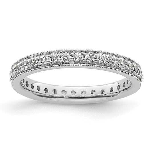 High-Quality 14K White Gold Vintage 1/2 Carat Diamond Eternity Band - Stylish Value Size 5