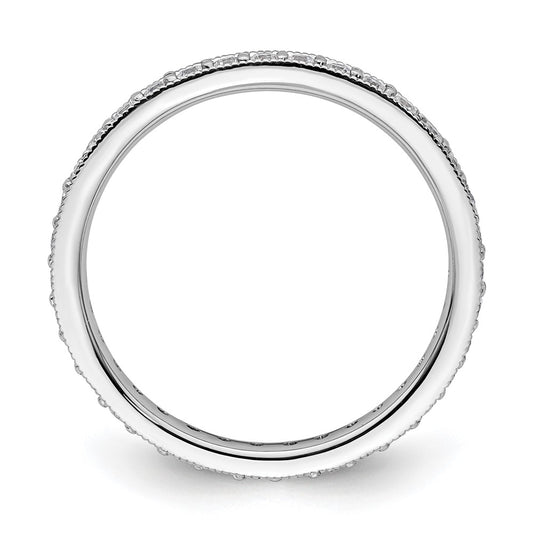Shop Stylish 14K White Gold Vintage 1/2 Carat Diamond Eternity Band - Size 6.5