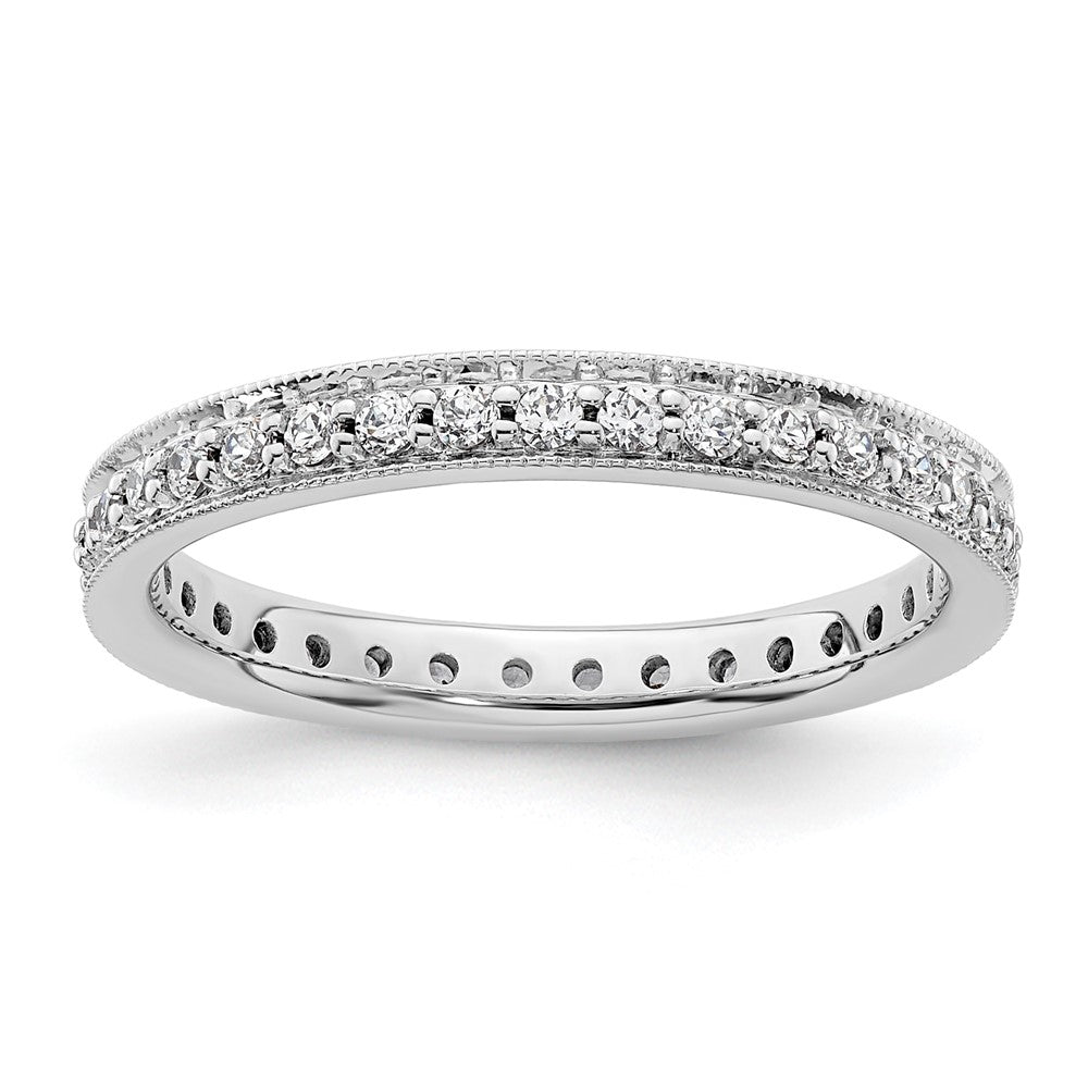 Shop Stylish 14K White Gold Vintage 1/2 Carat Diamond Eternity Band - Size 6