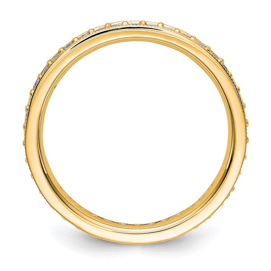 High-Quality 14K Gold Vintage 1/2 Carat Diamond Eternity Band - Size 7, Stylish Value