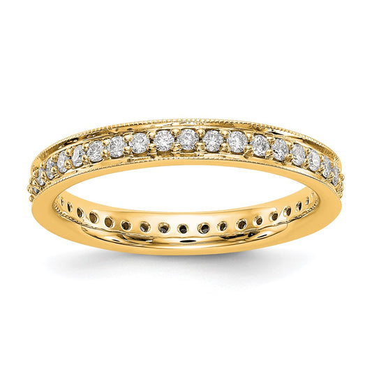 High-Quality 14K Gold Vintage 1/2 Carat Diamond Eternity Band - Size 7, Stylish Value