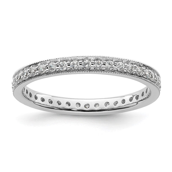 14K White Gold 1/2 Carat Diamond Eternity Band - Size 8 - Style GR1-1004361