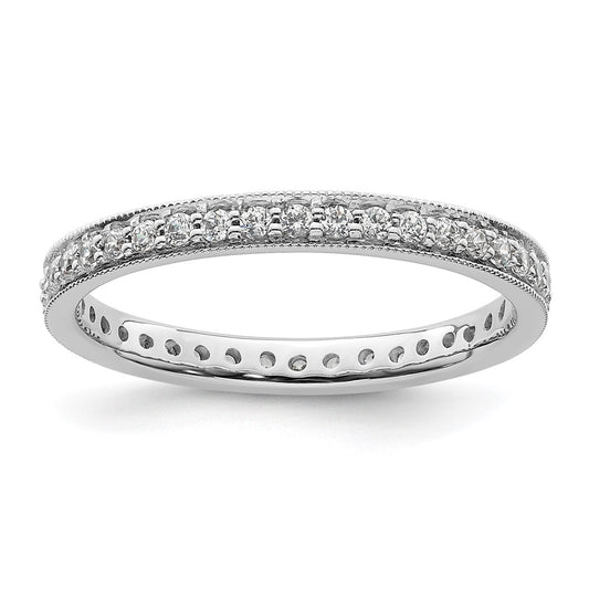 Shop Stylish 14K White Gold 1/2 Carat Diamond Eternity Band - Size 8 Value