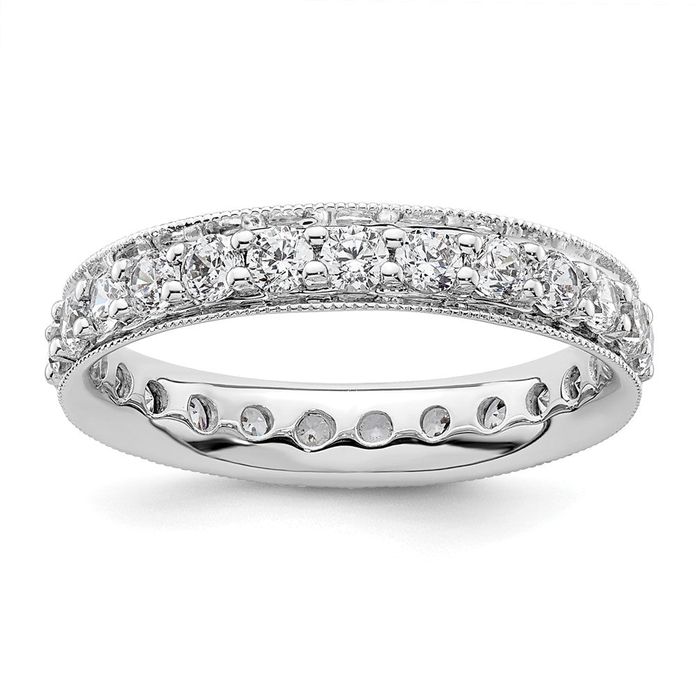 High-Quality 14K White Gold Vintage 1-Carat Diamond Eternity Band - Stylish Size 5
