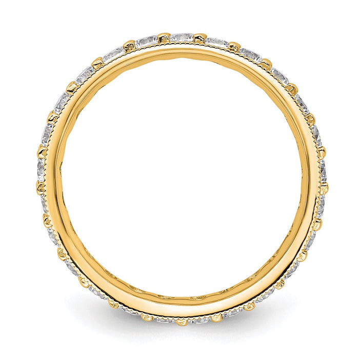 High-Quality 14K Gold Vintage 1 Carat Diamond Eternity Band - Size 5, Stylish Price-2