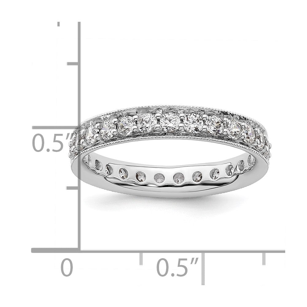 High-Quality 1-Carat Vintage Diamond Eternity Band in 14K White Gold - Size 6, Stylish Value!