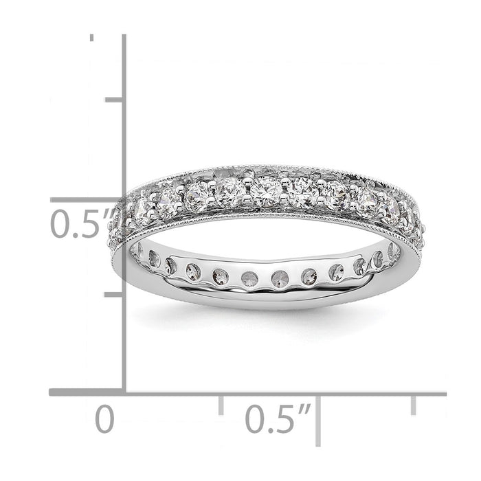 High-Quality 1-Carat Vintage Diamond Eternity Band in 14K White Gold - Size 6, Stylish Value!-4