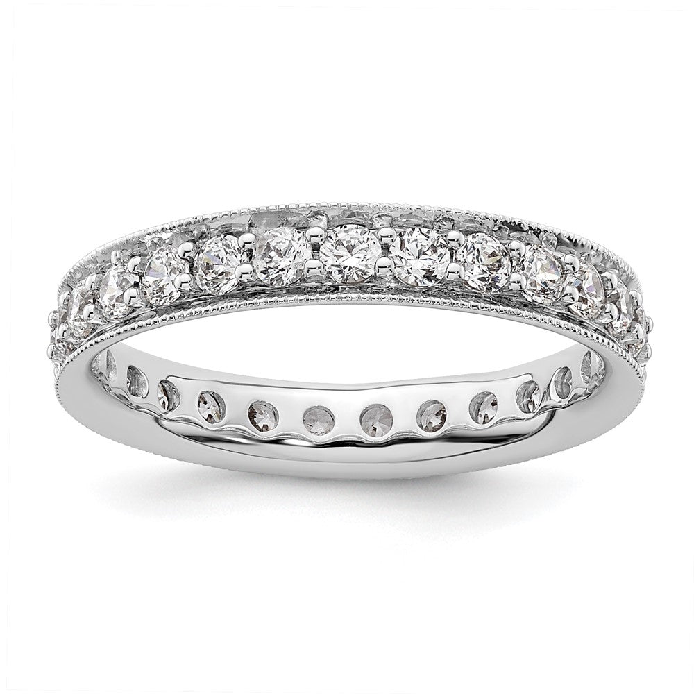 High-Quality 1-Carat Vintage Diamond Eternity Band in 14K White Gold - Size 6, Stylish Value!