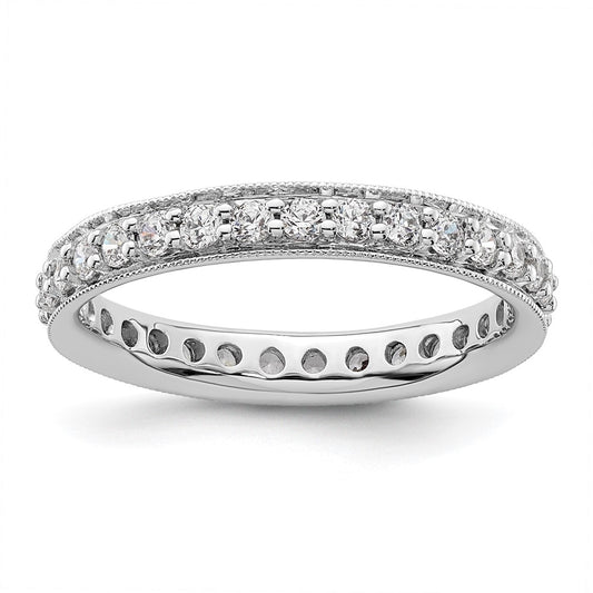 Shop Vintage 1-Carat Diamond Eternity Band in 14K White Gold - Stylish Size 8.5
