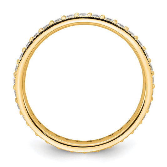 Buy Stylish 14K Polished Vintage Diamond Eternity Band - 1 Carat, Size 9