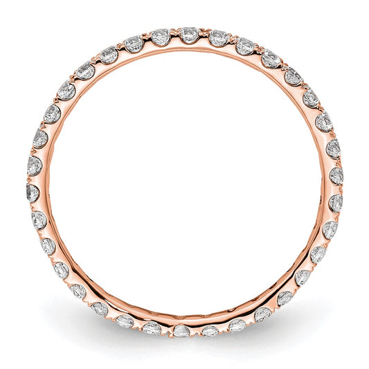 Shop 14K Rose Gold 1/2 Carat Diamond Eternity Band - Stylish & Affordable Size 5.5