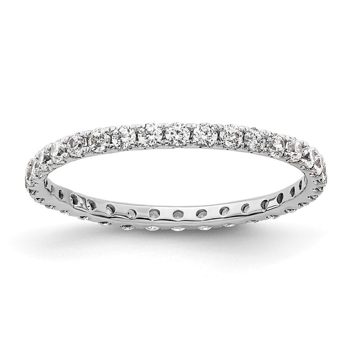 Shop Exclusive 14K White Gold 1/2 Carat Diamond Eternity Band - Stylish Size 5-1