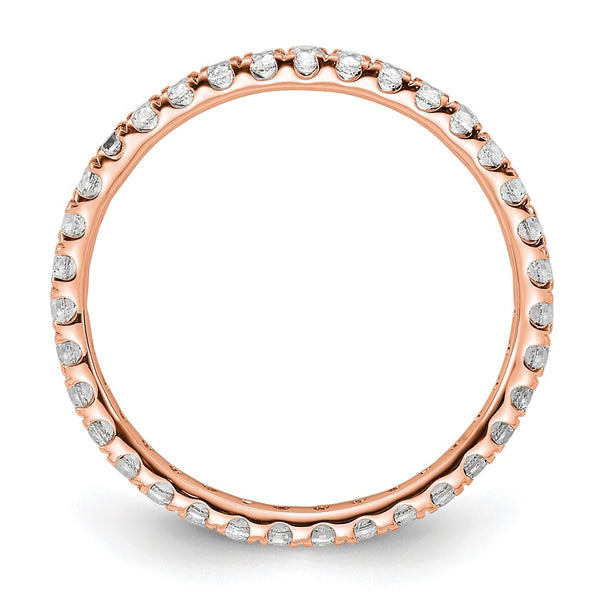 14K Rose Gold 1/2 Carat Diamond Eternity Band - Size 6