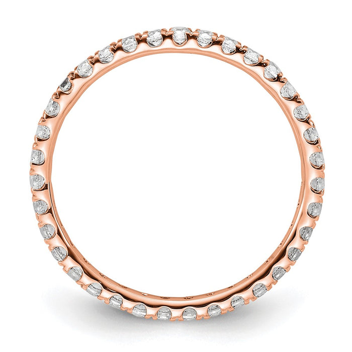Shop Stylish 14K Rose Gold 1/2 Carat Diamond Eternity Band - Size 6-2