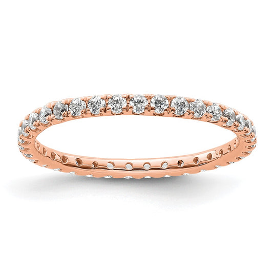 Shop Exclusive 14K Rose Gold 1/2 Carat Diamond Eternity Band - Stylish Size 6.5
