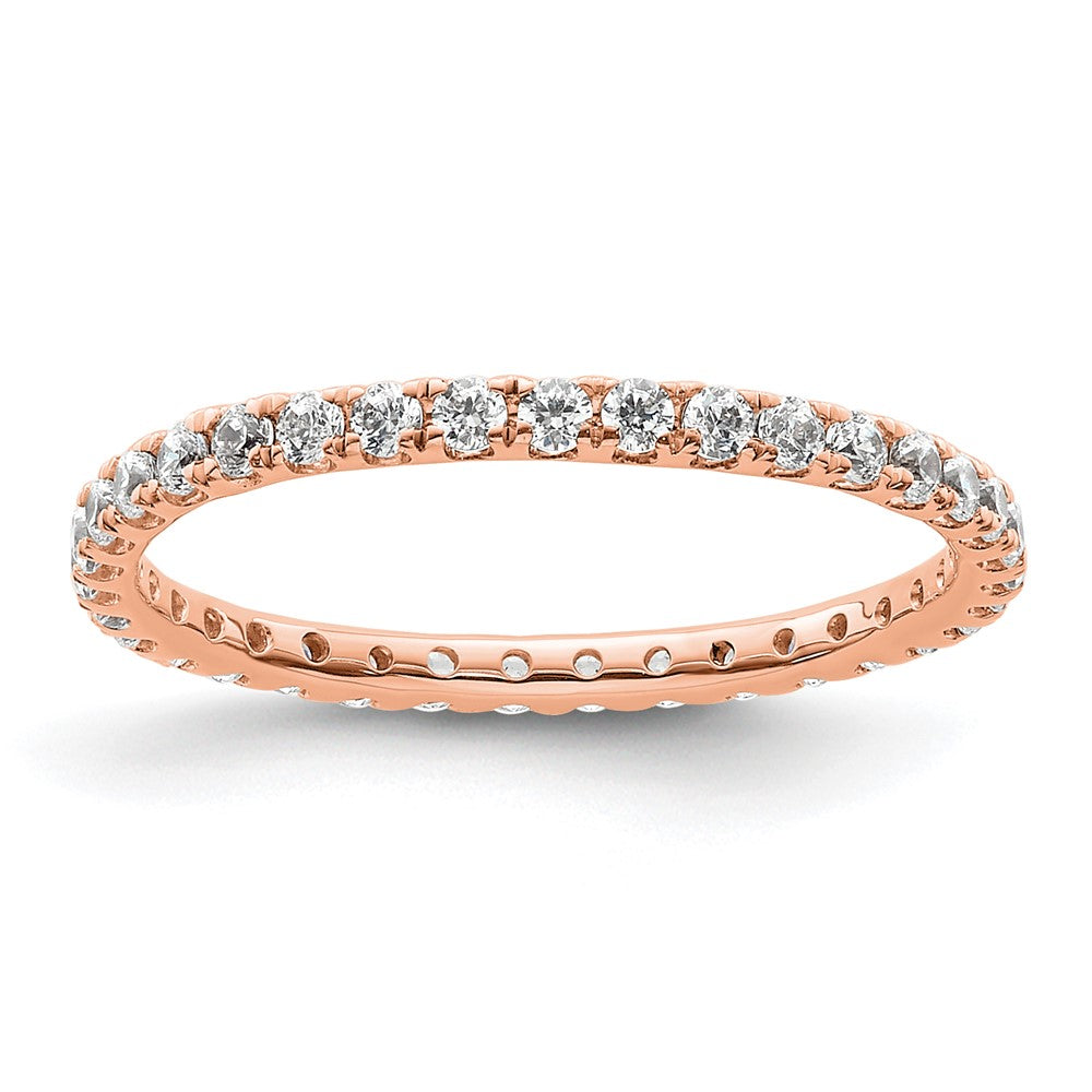 Shop Stylish 14K Rose Gold 1/2 Carat Diamond Eternity Band - Size 6