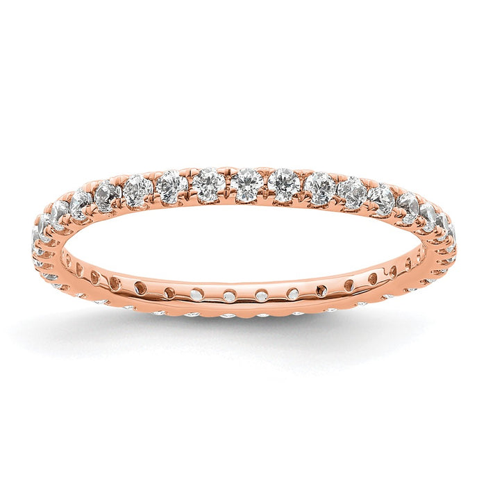 Shop Stylish 14K Rose Gold 1/2 Carat Diamond Eternity Band - Size 6-1