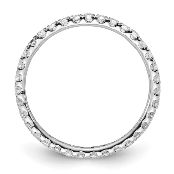 14K White Gold 1/2 Carat Lab-Grown Diamond Eternity Band, Size 6.5