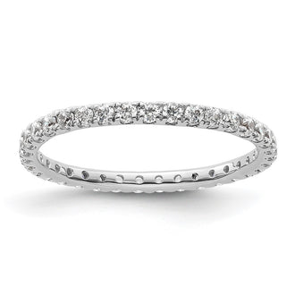 Buy 14K White Gold 1/2 Carat Diamond Eternity Band - Stylish Size 6.5