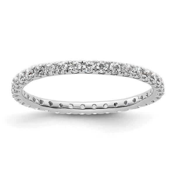 14K White Gold 1/2 Carat Lab-Grown Diamond Eternity Band, Size 6.5
