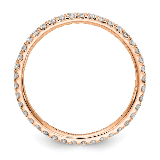 Shop Stylish 14K Rose Gold Eternity Band - 1/2 Carat Diamond, Size 7