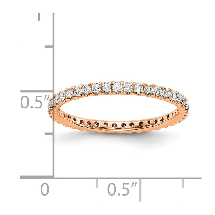 Buy Stylish 14K Rose Gold 1/2 Carat Diamond Eternity Band - Size 7.5-5