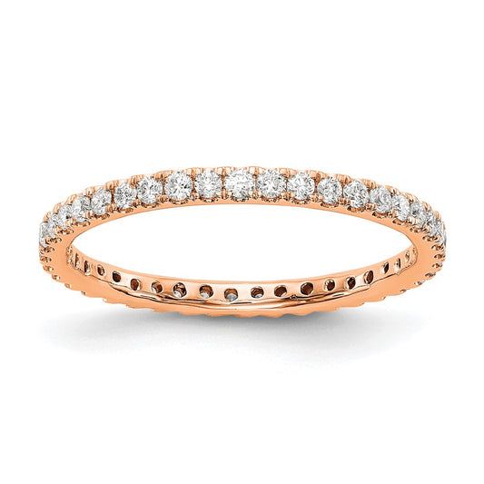Shop Stylish 14K Rose Gold Eternity Band - 1/2 Carat Diamond, Size 7