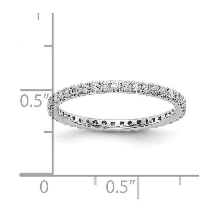 Shop Stylish 14K White Gold 1/2 Carat Lab-Grown Diamond Eternity Band - Size 5-3