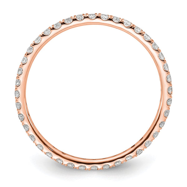 14K Rose Gold Eternity Band with 1/2 Carat Lab-Grown Diamond, Size 8.5
