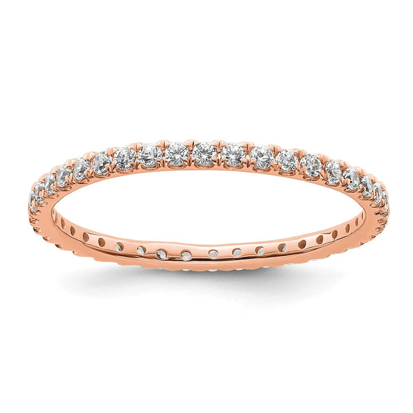 14K Rose Gold Eternity Band with 1/2 Carat Lab-Grown Diamond, Size 8.5