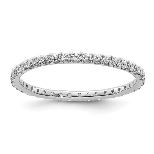 Exclusive 14K White Gold 1/2 Carat Diamond Eternity Band - Stylish Size 8