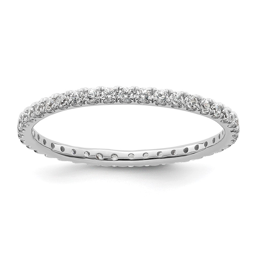 Shop 14K White Gold 1/2 Carat Diamond Eternity Band - Stylish & Affordable Size 8.5