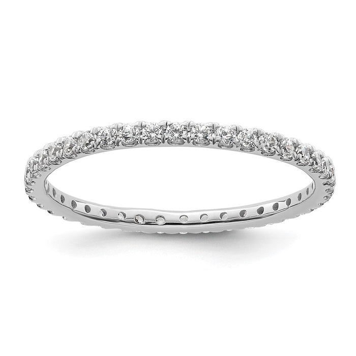 Shop 14K White Gold 1/2 Carat Diamond Eternity Band - Stylish & Affordable Size 8.5-1