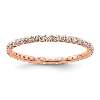 Buy Stylish 14K Rose Gold 1/2 Carat Diamond Eternity Band - Size 9