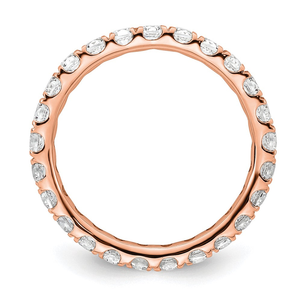 High-Quality 14K Rose Gold 1 Carat Diamond Eternity Band - Stylish Size 4.5