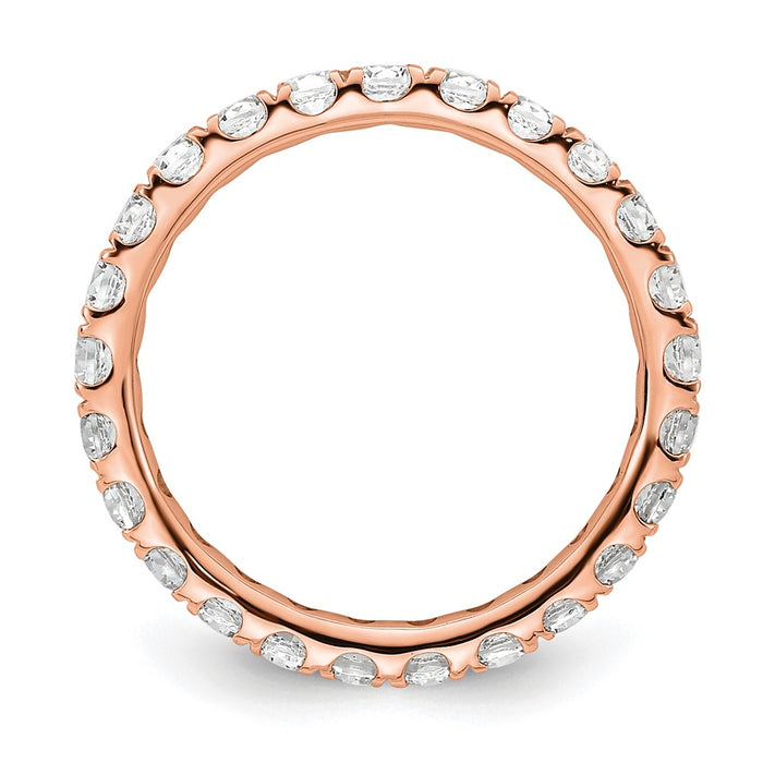 High-Quality 14K Rose Gold 1 Carat Diamond Eternity Band - Stylish Size 4.5-2