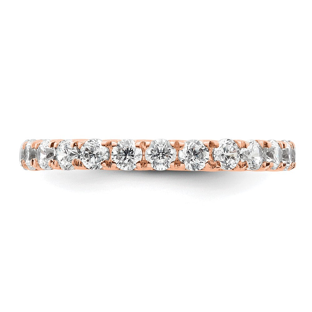 High-Quality 14K Rose Gold 1 Carat Diamond Eternity Band - Stylish Size 4.5