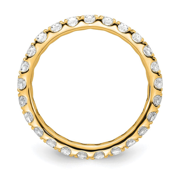 14K Polished 1 Carat Diamond Eternity Band - Size 4.5, U-Shared Prong