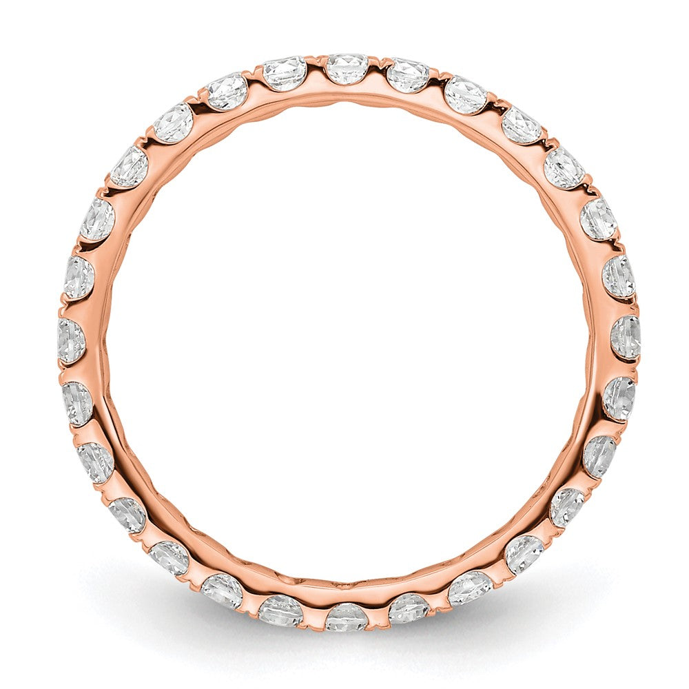 High-quality 14K Rose Gold 1 Carat Diamond Eternity Band - Stylish Size 5.5