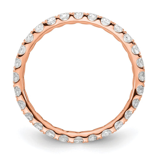 High-quality 14K Rose Gold 1 Carat Diamond Eternity Band - Stylish Size 5.5