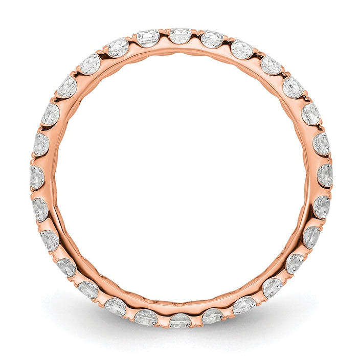 High-quality 14K Rose Gold 1 Carat Diamond Eternity Band - Stylish Size 5.5-2