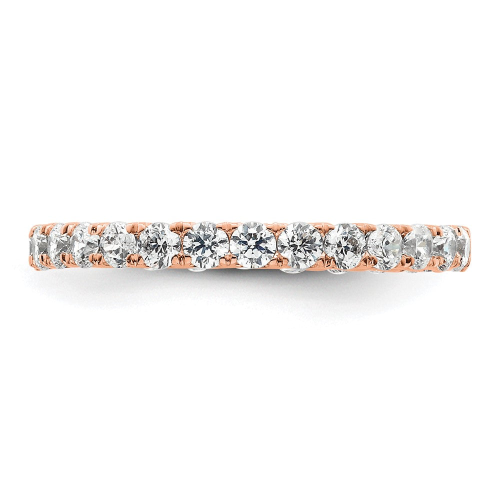 High-quality 14K Rose Gold 1 Carat Diamond Eternity Band - Stylish Size 5.5