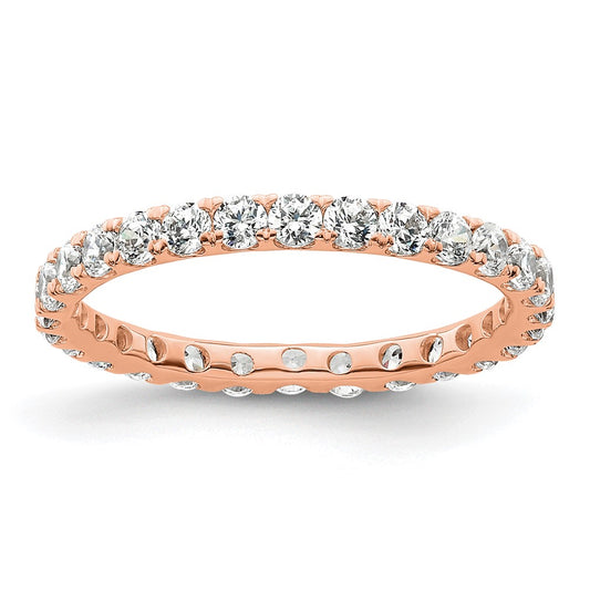 High-quality 14K Rose Gold 1 Carat Diamond Eternity Band - Stylish Size 5.5