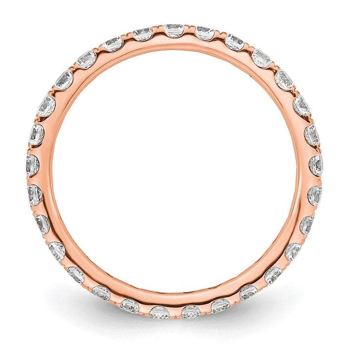 Exclusive 14K Rose Gold 1 Carat Diamond Eternity Band - Stylish Size 6-2