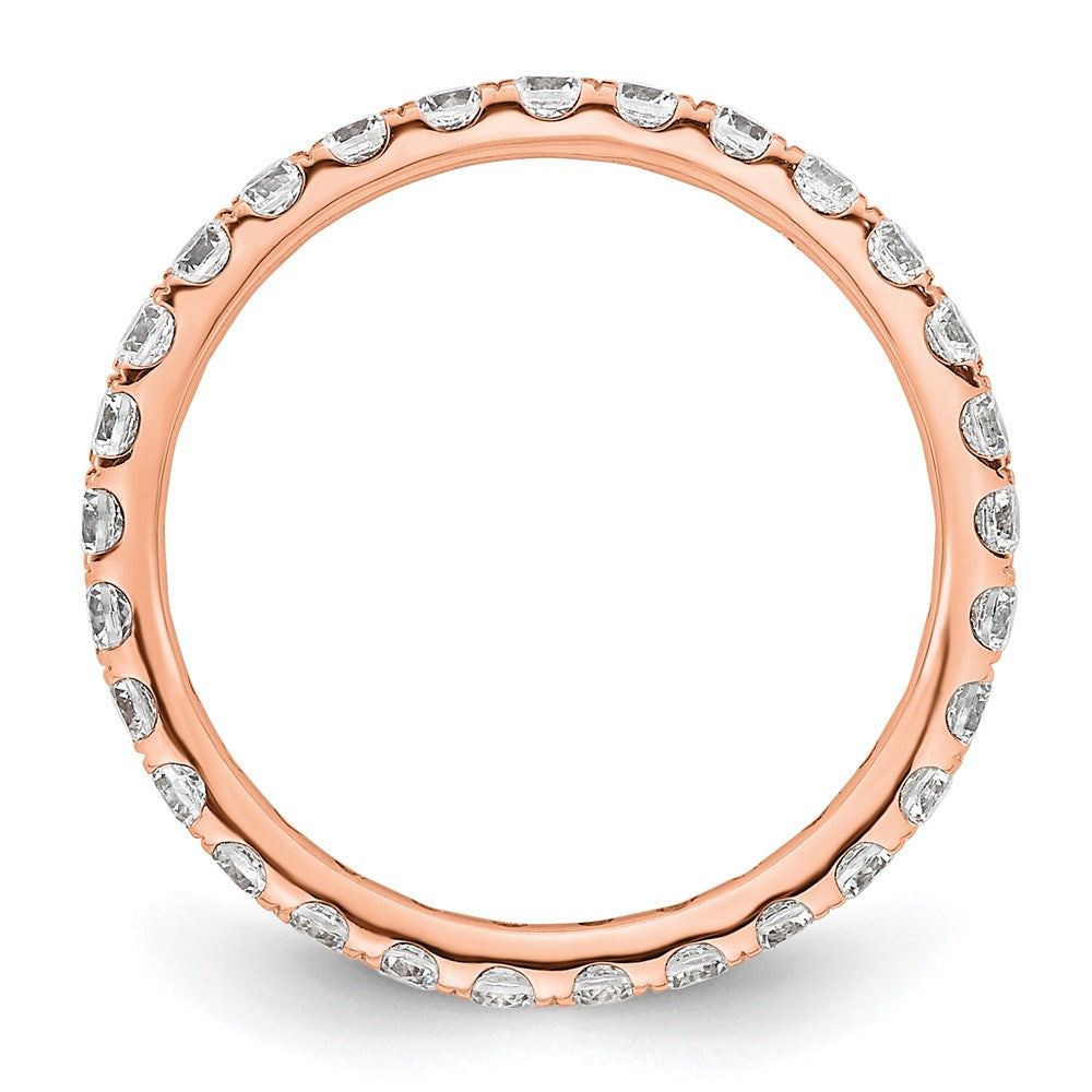 Exclusive 14K Rose Gold 1 Carat Diamond Eternity Band - Stylish Size 6.5