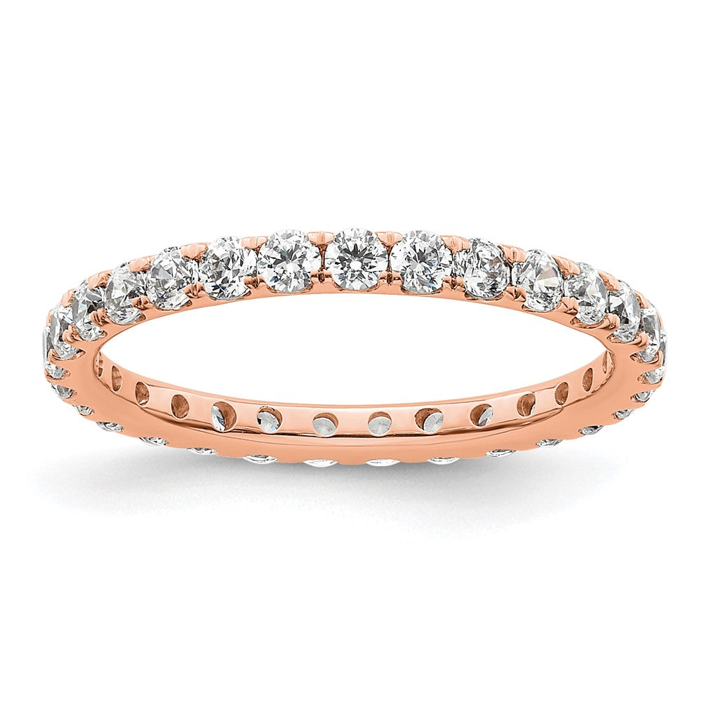 Exclusive 14K Rose Gold 1 Carat Diamond Eternity Band - Stylish Size 6.5