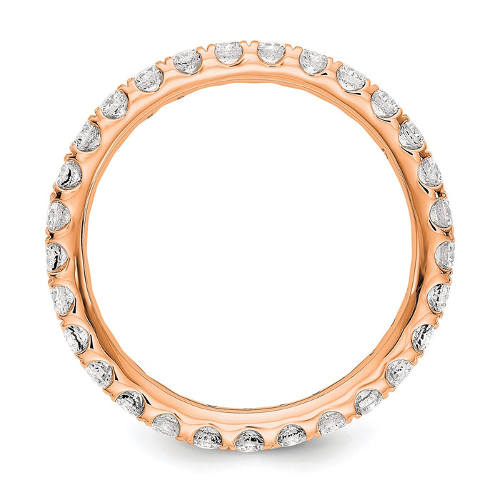 High-Quality 14K Rose Gold 1 Carat Lab-Grown Diamond Eternity Band - Stylish Design, Size 4-2