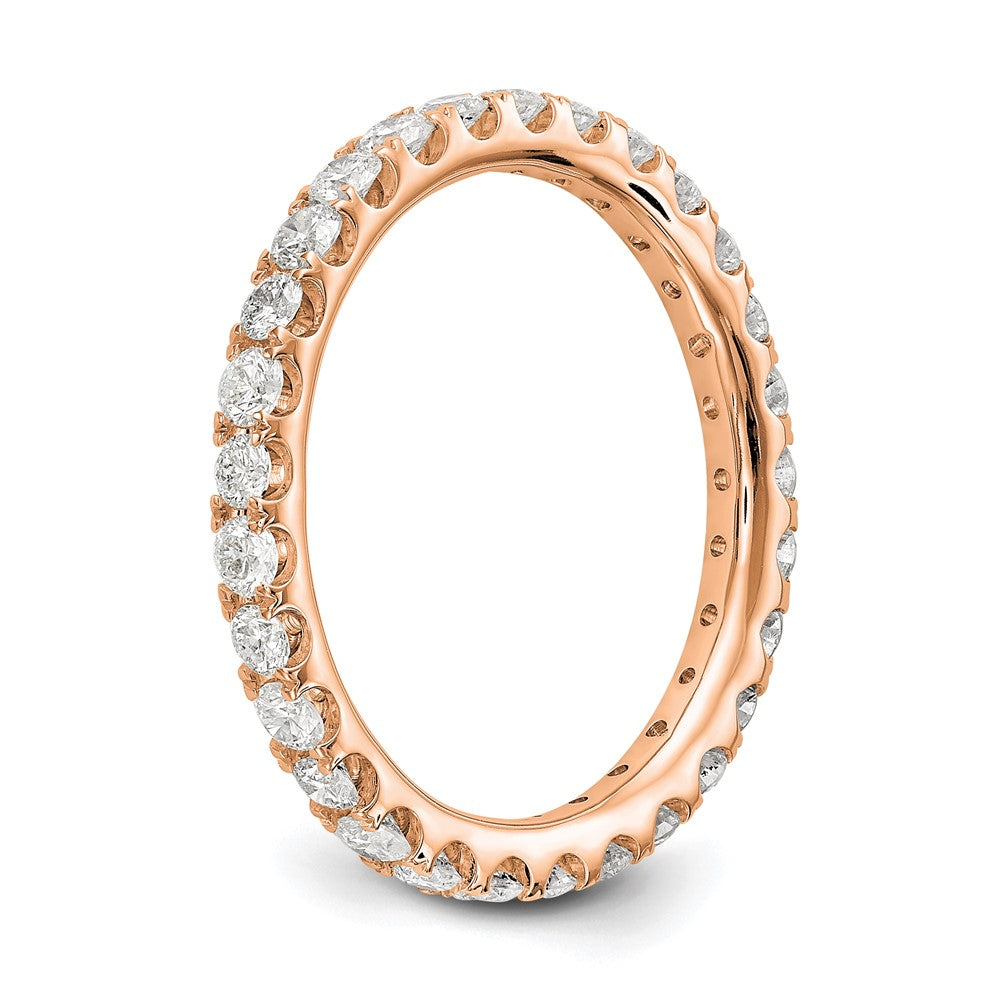 High-Quality 14K Rose Gold 1 Carat Lab-Grown Diamond Eternity Band - Stylish Design, Size 4