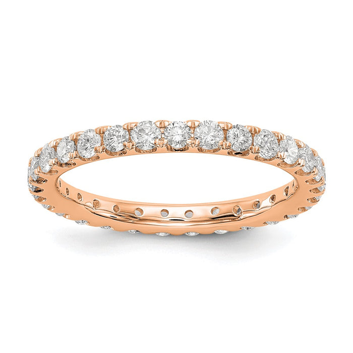 Shop Stylish 14K Rose Gold Eternity Ring with 1 Carat Lab-Grown Diamond, Size 5-1