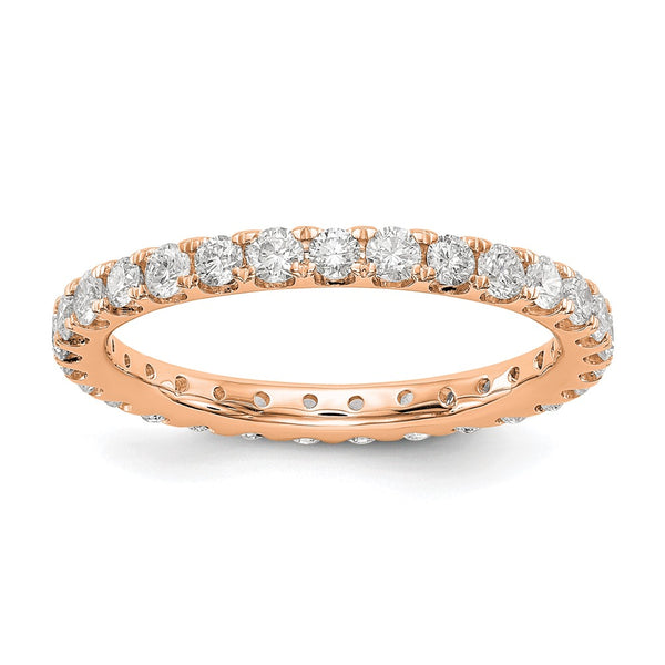 14K Rose Gold Eternity Ring - 1 Carat Lab-Grown Diamond, Size 8.5